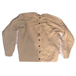 Straven Vintage Gold Buttons Merino Wool Cardigan Sweater Size Medium‎